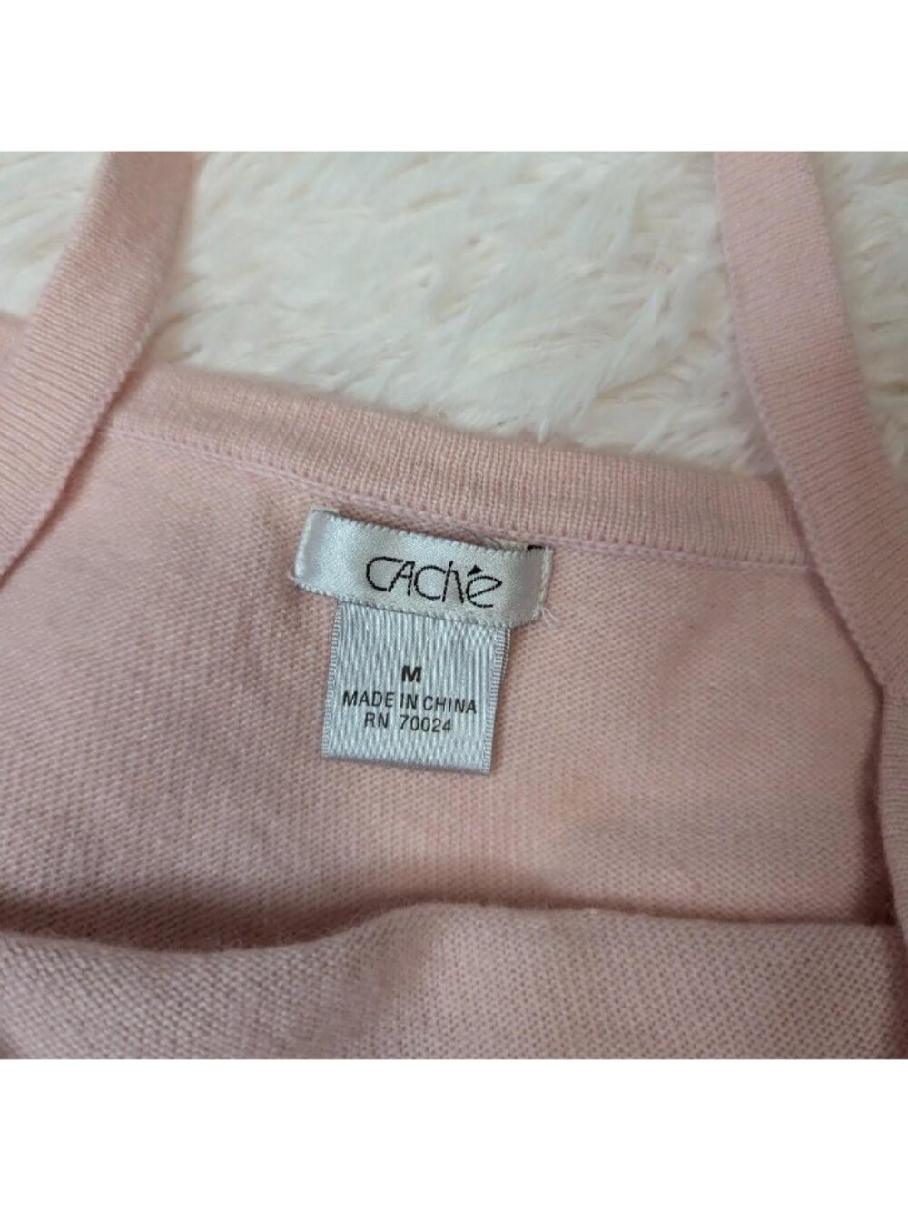 Vintage Cache Cashmere and Wool Baby pink tank top - Picture 6 of 7
